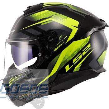 LS2 Helm, FF808 Stream 2, KPA, Fury Gloss Black H-V Yellow