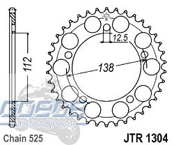 Kettenrad,Alu, 1304, 525T