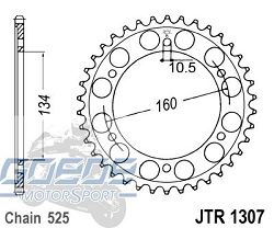 Kettenrad,Alu, 1307, 525T