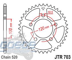 Kettenrad,Alu, 703, 520T