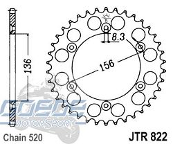 Kettenrad,Alu, 822, 520T