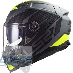 LS2 Helm, FF811 Vector 2, HPFC, Splitter Matt Titanium H-V Yellow