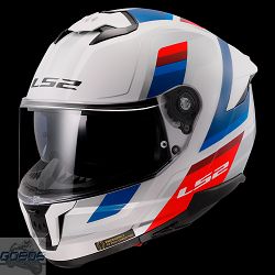 LS2 Helm, FF808 Stream 2, KPA, Vintage Gloss White Blue Red
