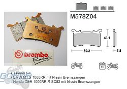 Bremsbeläge BREMBO Racing Z04 , M578